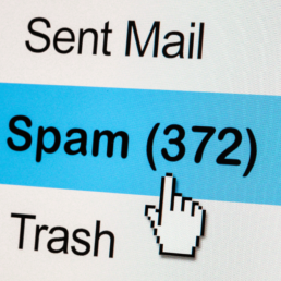 An email box showing spam